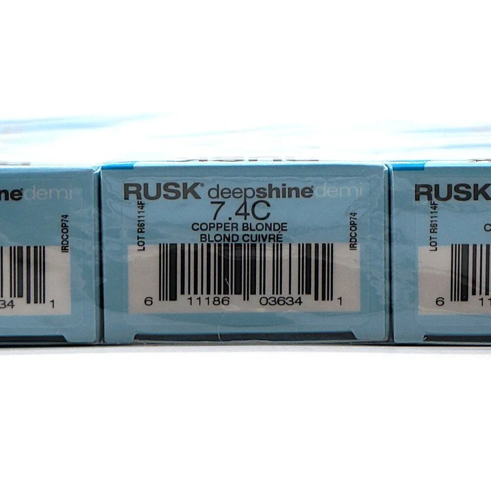 RUSK Deepshine Demi Hair Color 7-4C Copper‎ Blonde 100ml 3-Pack NEW